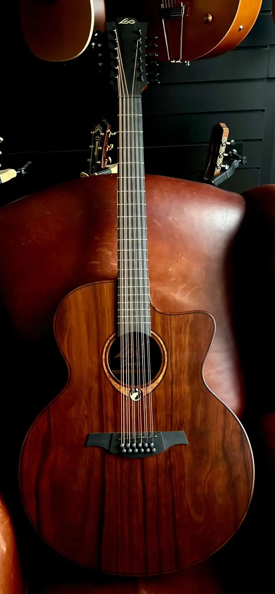 LAG Sauvage Jumbo 12 Strings Cutaway Acoustic - Electric - Richards Guitars Of Stratford Upon Avon