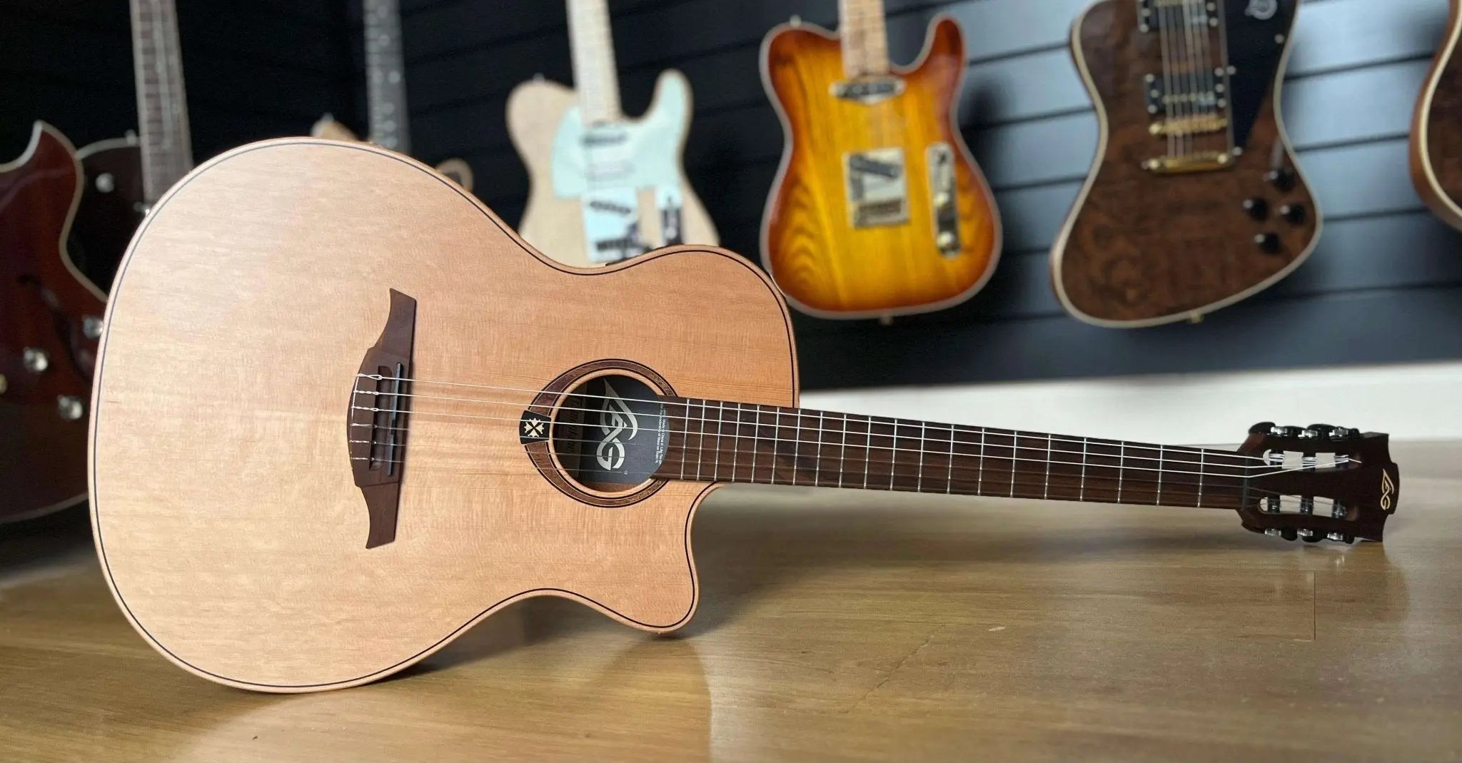 LAG TRAMONTANE TN170ASCE COUNTRY AUDITORIUM SLIM CUTAWAY Nylon Electro - Richards Guitars Of Stratford Upon Avon