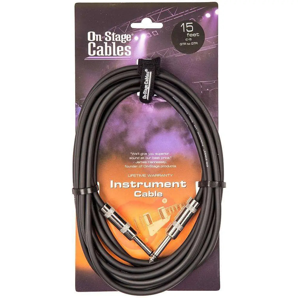 On - Stage Instrument Cable ~ 15ft/4.5m - Richards Guitars Of Stratford Upon Avon