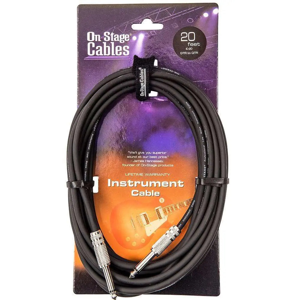 On - Stage Instrument Cable ~ 20ft/6m - Richards Guitars Of Stratford Upon Avon