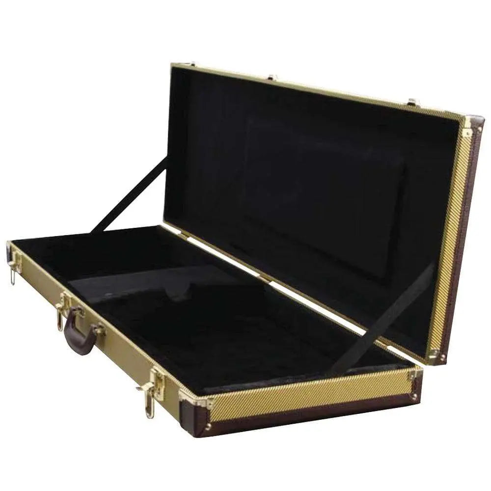 On Stage Oblong Hardshell Electric Guitar Case ~ Tweed - Richards Guitars Of Stratford Upon Avon