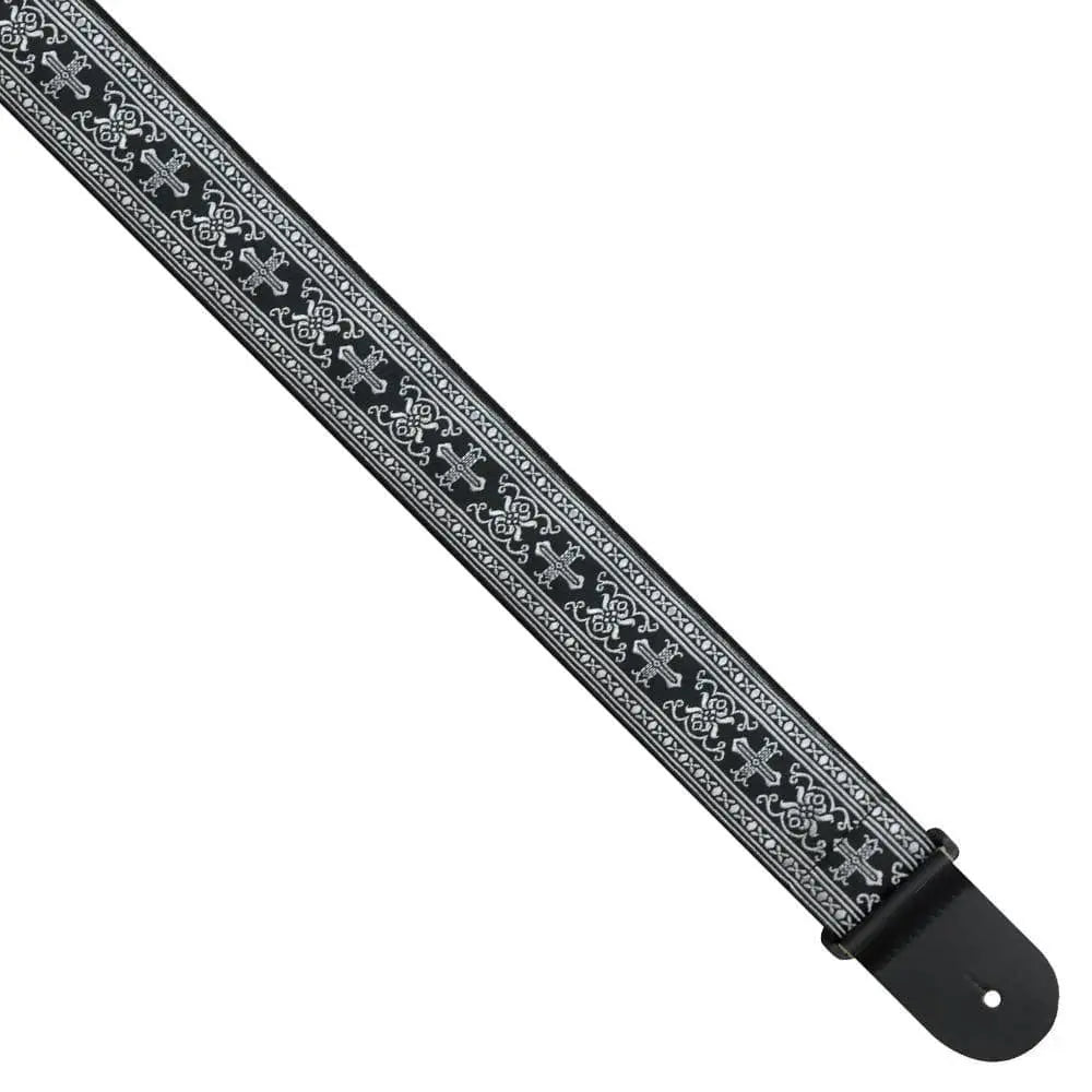 Perri's Jacquard Guitar Strap ~ Metallic Silver - Richards Guitars Of Stratford Upon Avon