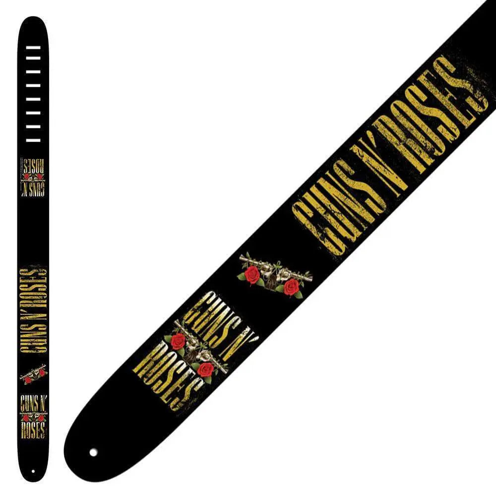 Perri's Leather Guitar Strap ~ Guns 'n' Roses ~ Yellow - Richards Guitars Of Stratford Upon Avon