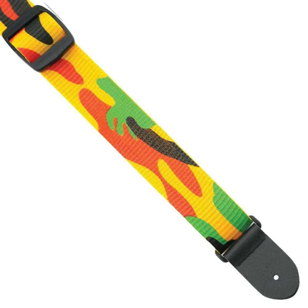 Perri's Poly Pro Camo Guitar Strap ~ Multi - Colour - Richards Guitars Of Stratford Upon Avon