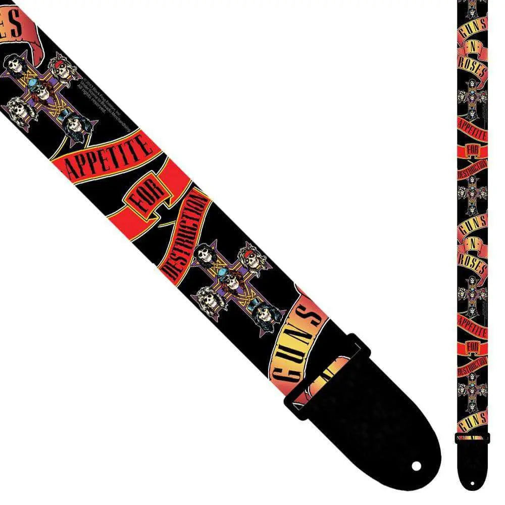 Perri's Polyester Guitar Strap ~ Guns 'n' Roses ~ Appetite For Destruction - Richards Guitars Of Stratford Upon Avon