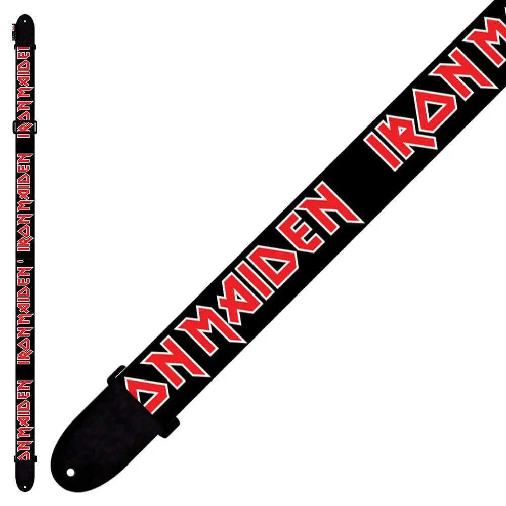 Perri's Polyester Guitar Strap ~ Iron Maiden ~ Text - Richards Guitars Of Stratford Upon Avon