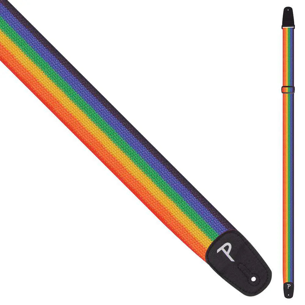 Perri's Polyester Pro Guitar Strap ~ Rainbow - Richards Guitars Of Stratford Upon Avon