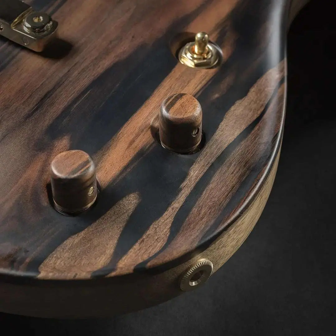 Valenti Carved Semi Hollow Nebula Solid Figured Ebony - Richards Guitars Of Stratford Upon Avon