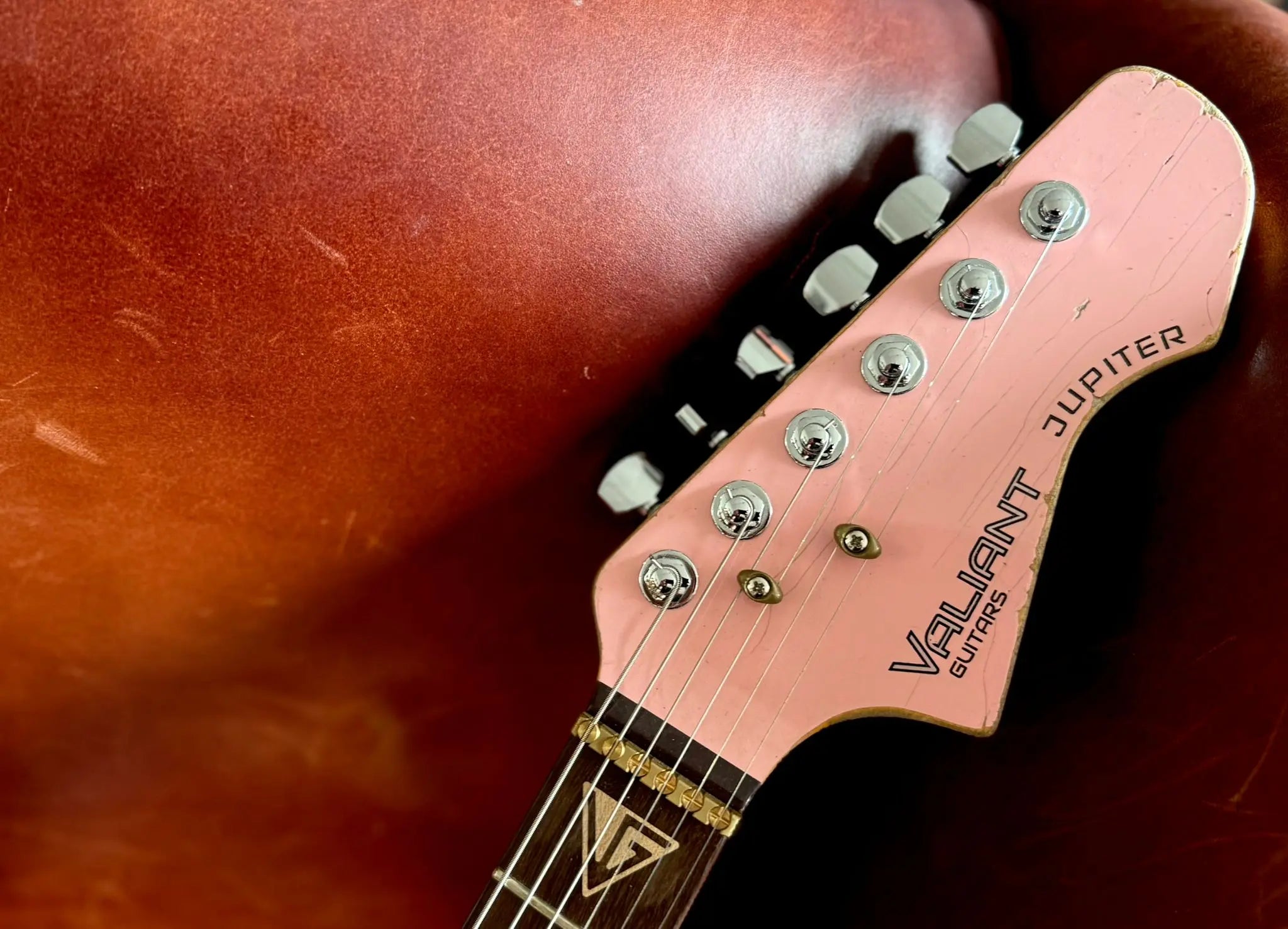 Valiant Jupiter Distressed Mola Pink - Richards Guitars Of Stratford Upon Avon