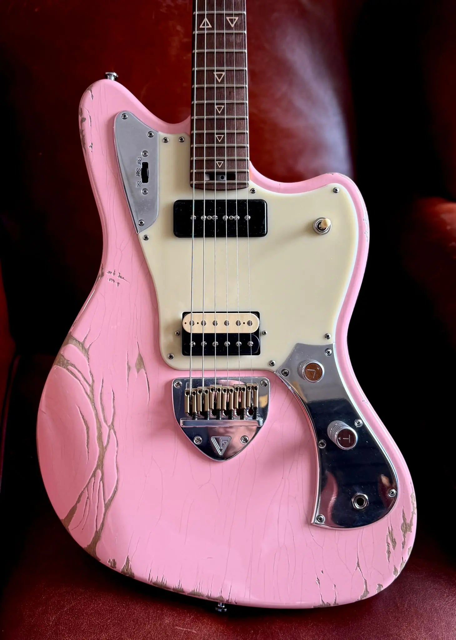 Valiant Jupiter Distressed Mola Pink - Richards Guitars Of Stratford Upon Avon