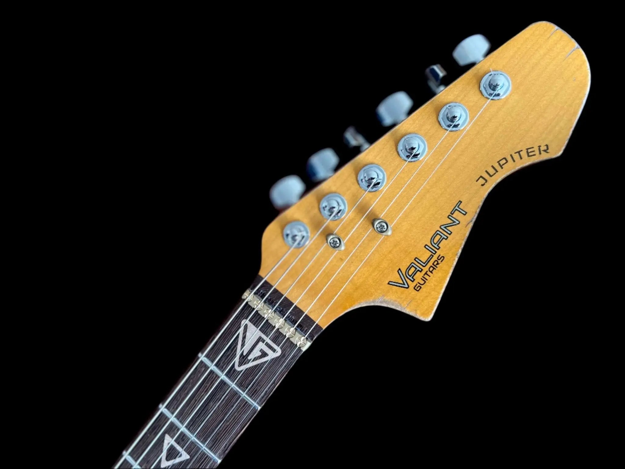 Valiant Jupiter Sunburst Distressed Mastery - With Stainless Steel Frets Upgrade - Ultimate Luxury Hand Crafted Electic Guitar - Richards Guitars Of Stratford Upon Avon