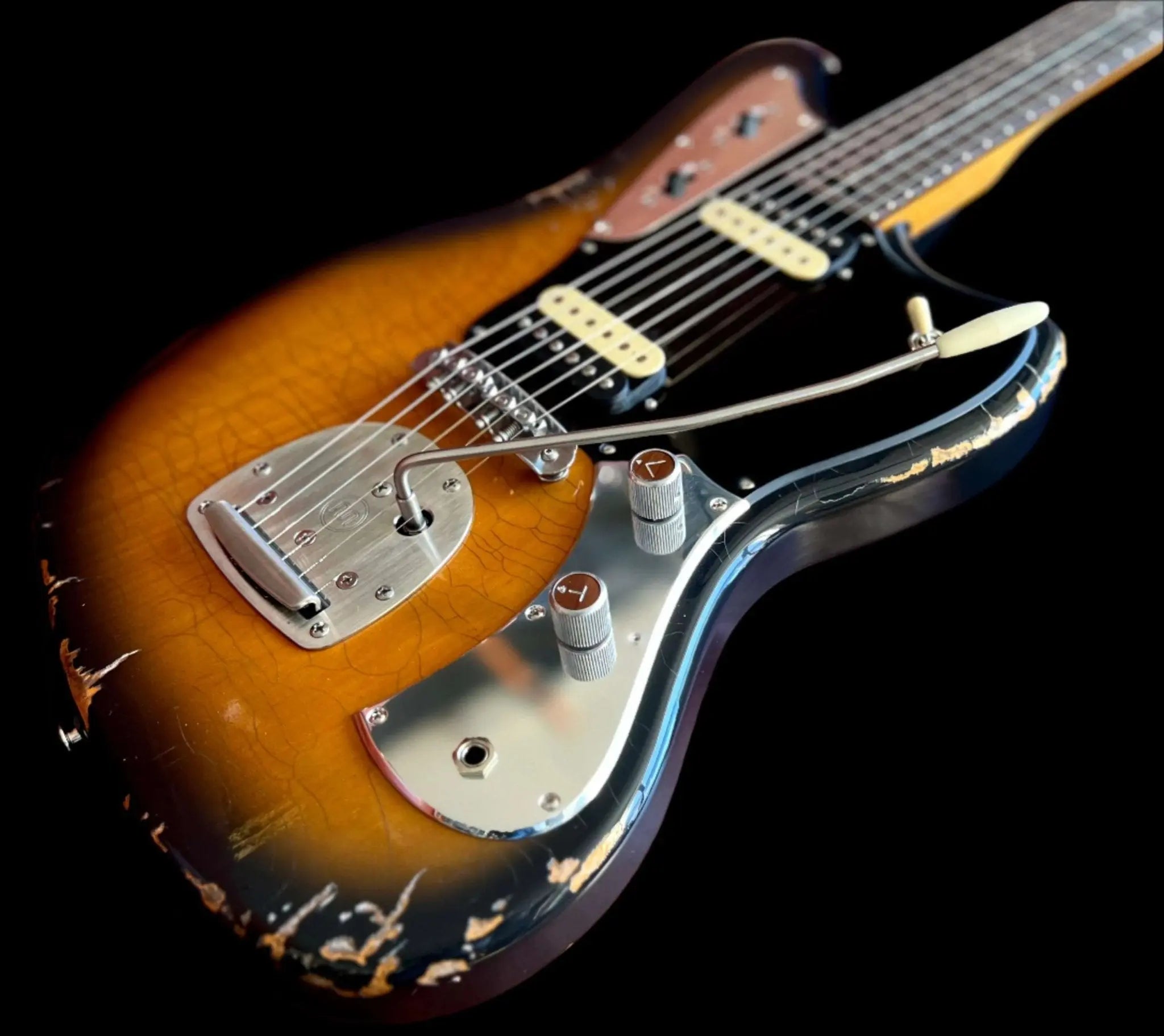 Valiant Jupiter Sunburst Distressed Mastery - With Stainless Steel Frets Upgrade - Ultimate Luxury Hand Crafted Electic Guitar - Richards Guitars Of Stratford Upon Avon