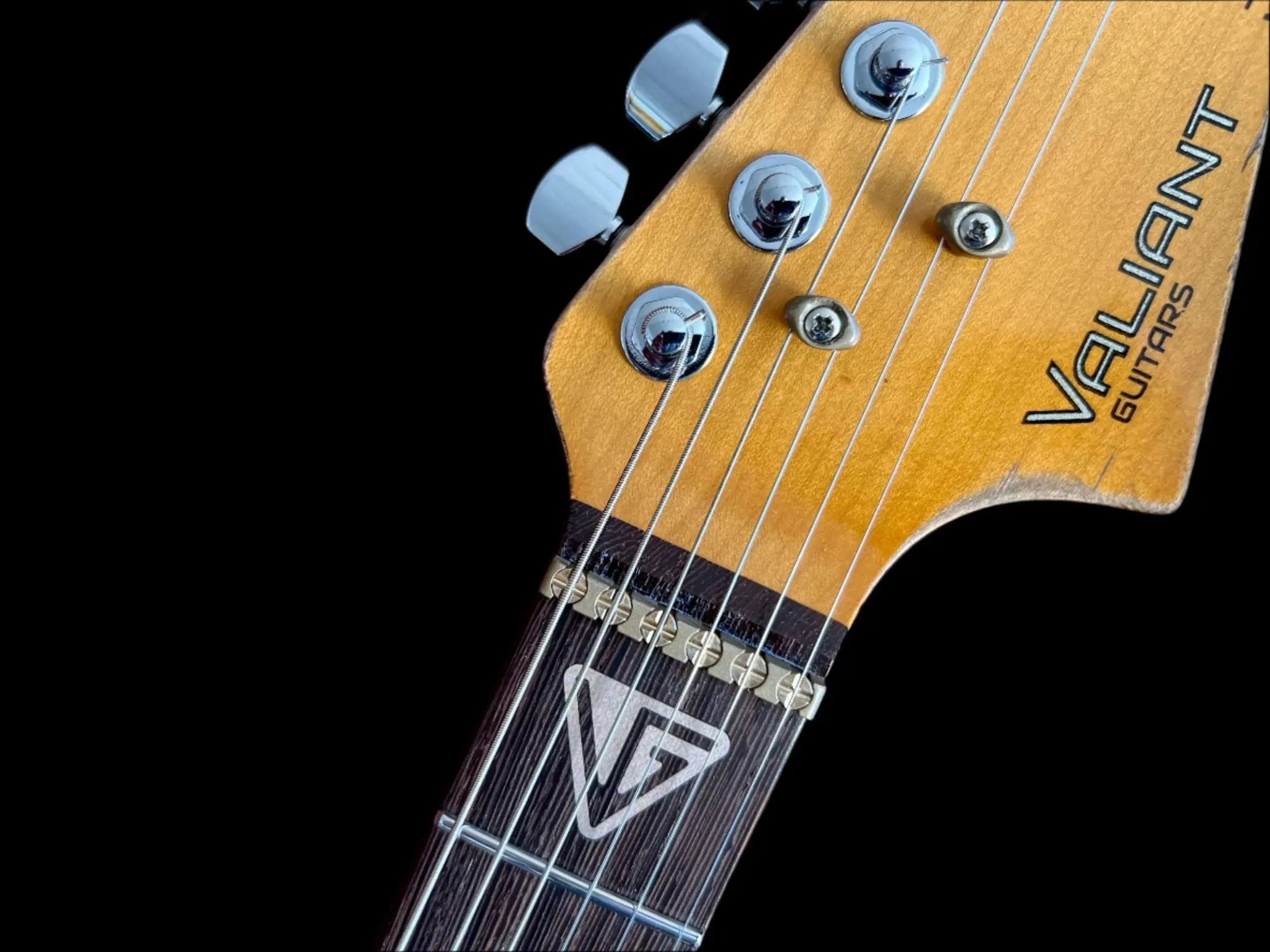 Valiant Jupiter Sunburst Distressed Mastery - With Stainless Steel Frets Upgrade - Ultimate Luxury Hand Crafted Electic Guitar - Richards Guitars Of Stratford Upon Avon