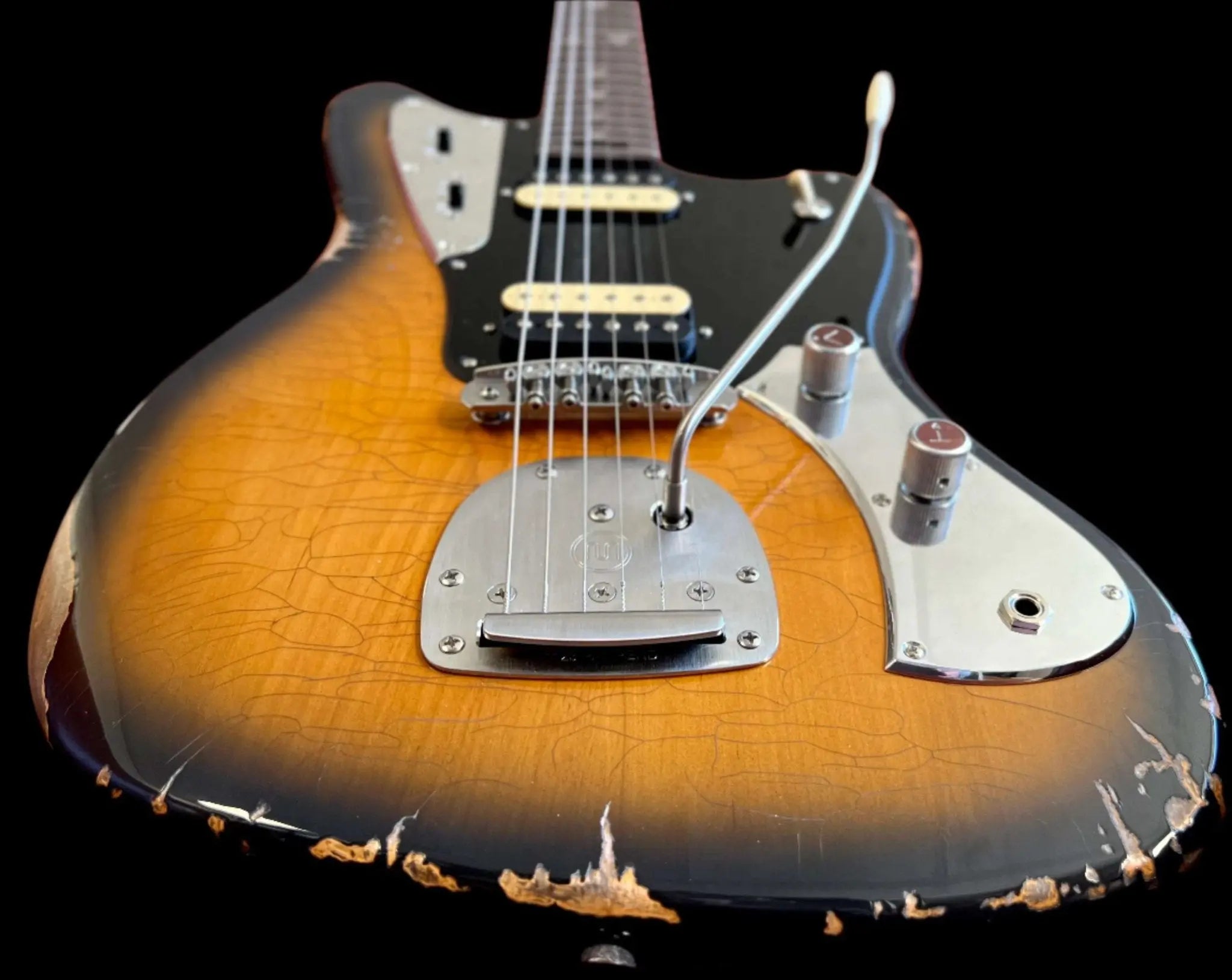 Valiant Jupiter Sunburst Distressed Mastery - With Stainless Steel Frets Upgrade - Ultimate Luxury Hand Crafted Electic Guitar - Richards Guitars Of Stratford Upon Avon