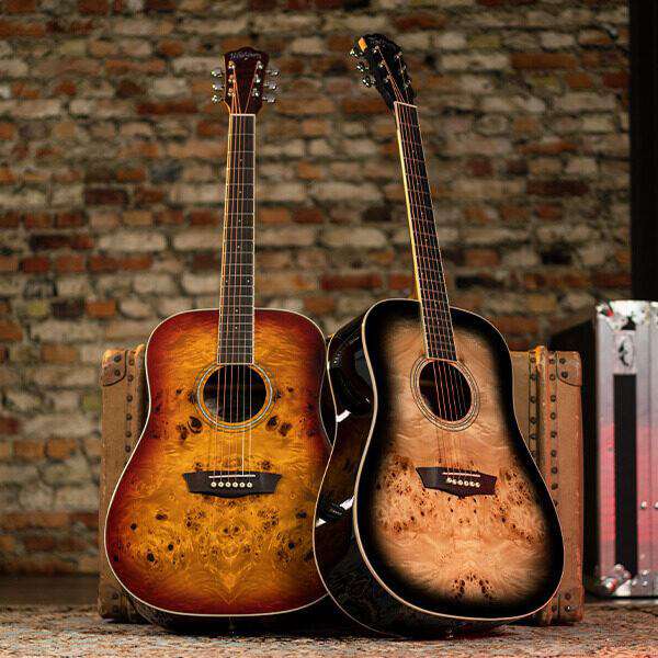 Washburn BURL D - Dreadnought - Black Fade Acoustic Guitar - Richards Guitars Of Stratford Upon Avon