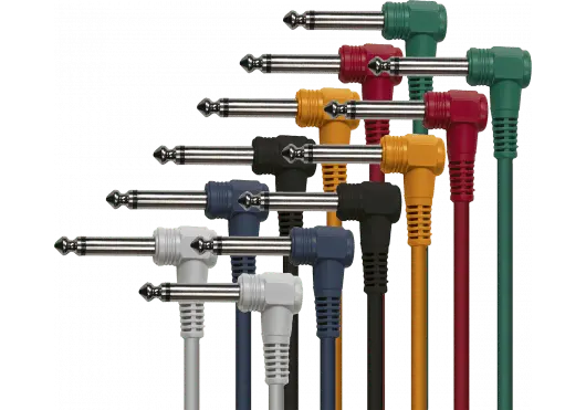 1/4"MONO MALE RIGHT ANGLE / 1/4" - 30CM X 6 - Richards Guitars Of Stratford Upon Avon