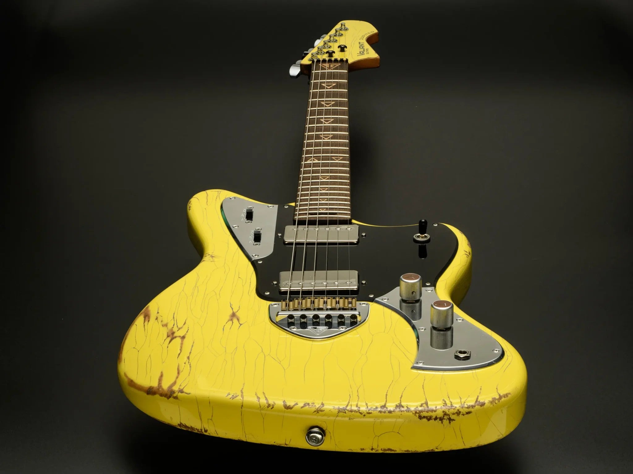 Valiant Jupiter Distressed Banana Yellow Electric Guitar
