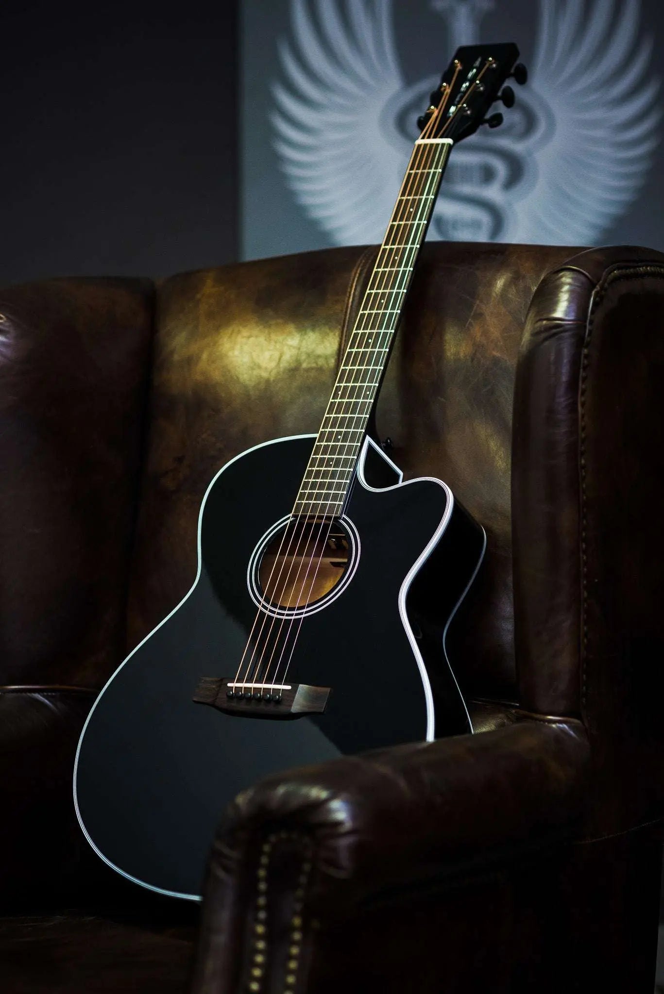 Auden Austin Black Series Spruce Mahogany Cutaway Electro Acoustic Guitar - Richards Guitars Of Stratford Upon Avon