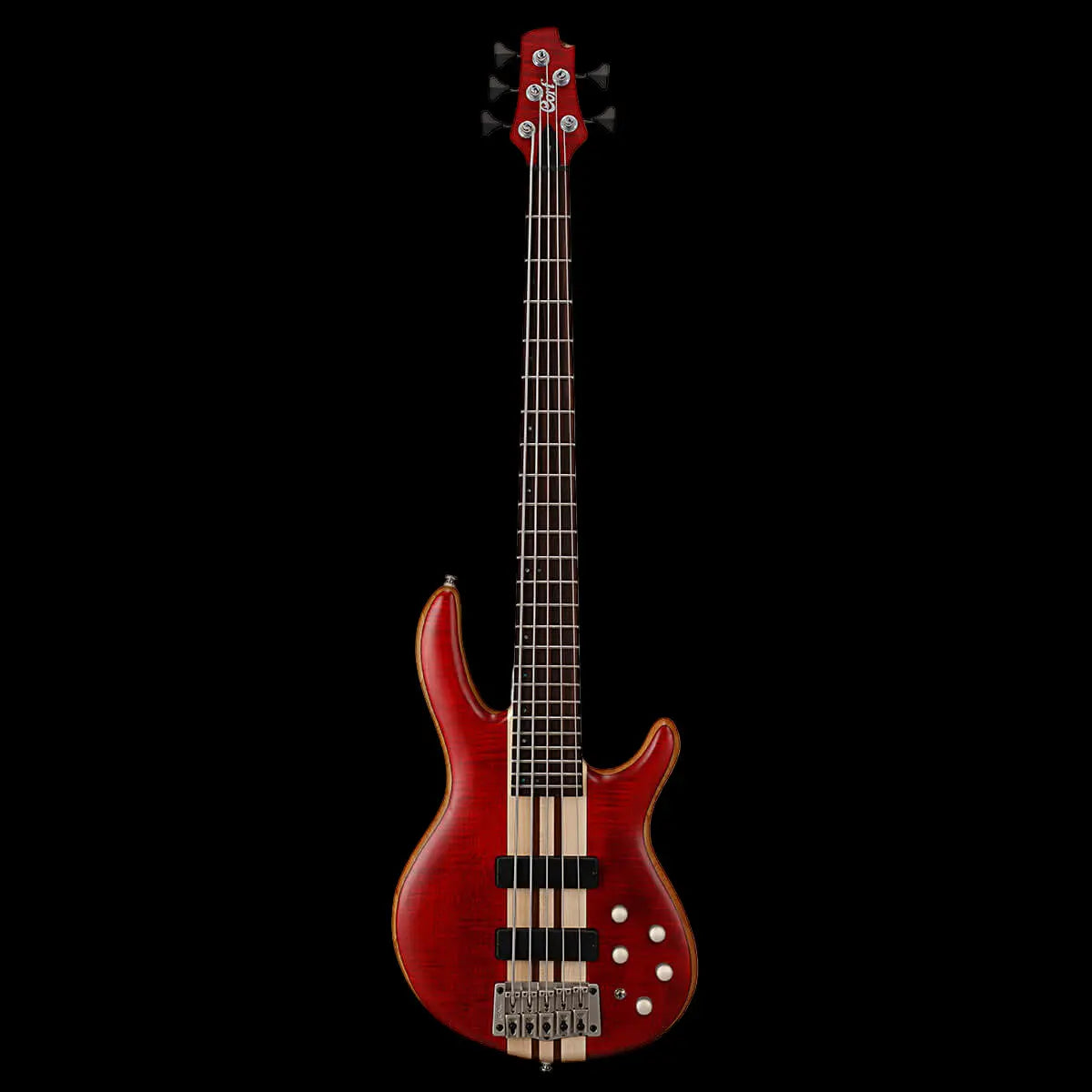 Cort A5 Plus FMMH, Open Pore Black Cherry Bass Guitar - Richards Guitars Of Stratford Upon Avon