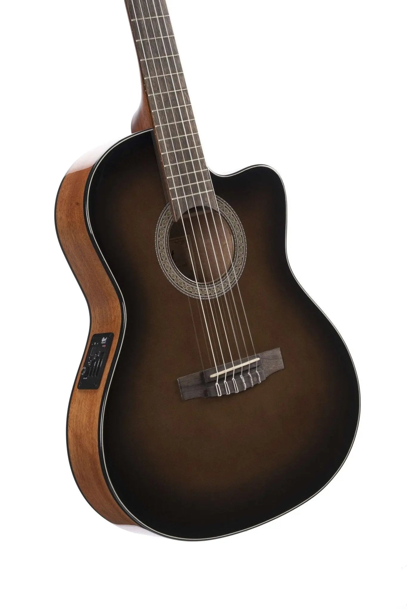 Cort Jade E Nylon Dark Brown Burst - Richards Guitars Of Stratford Upon Avon