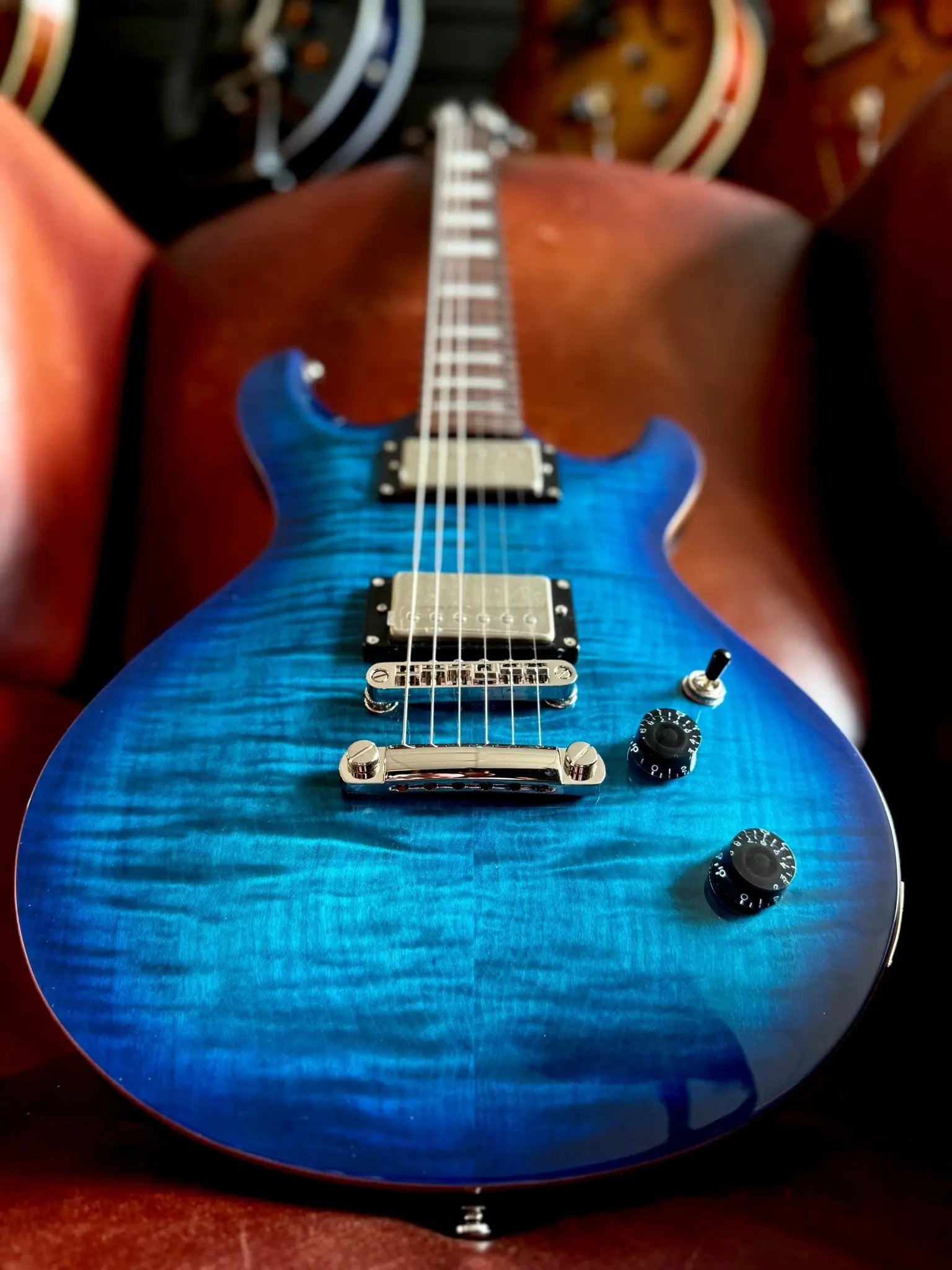 Cort M600BB Blue Burst. Awesome Set Neck Electric Guitar For PRS Lovers. Top Recommendation. - Richards Guitars Of Stratford Upon Avon
