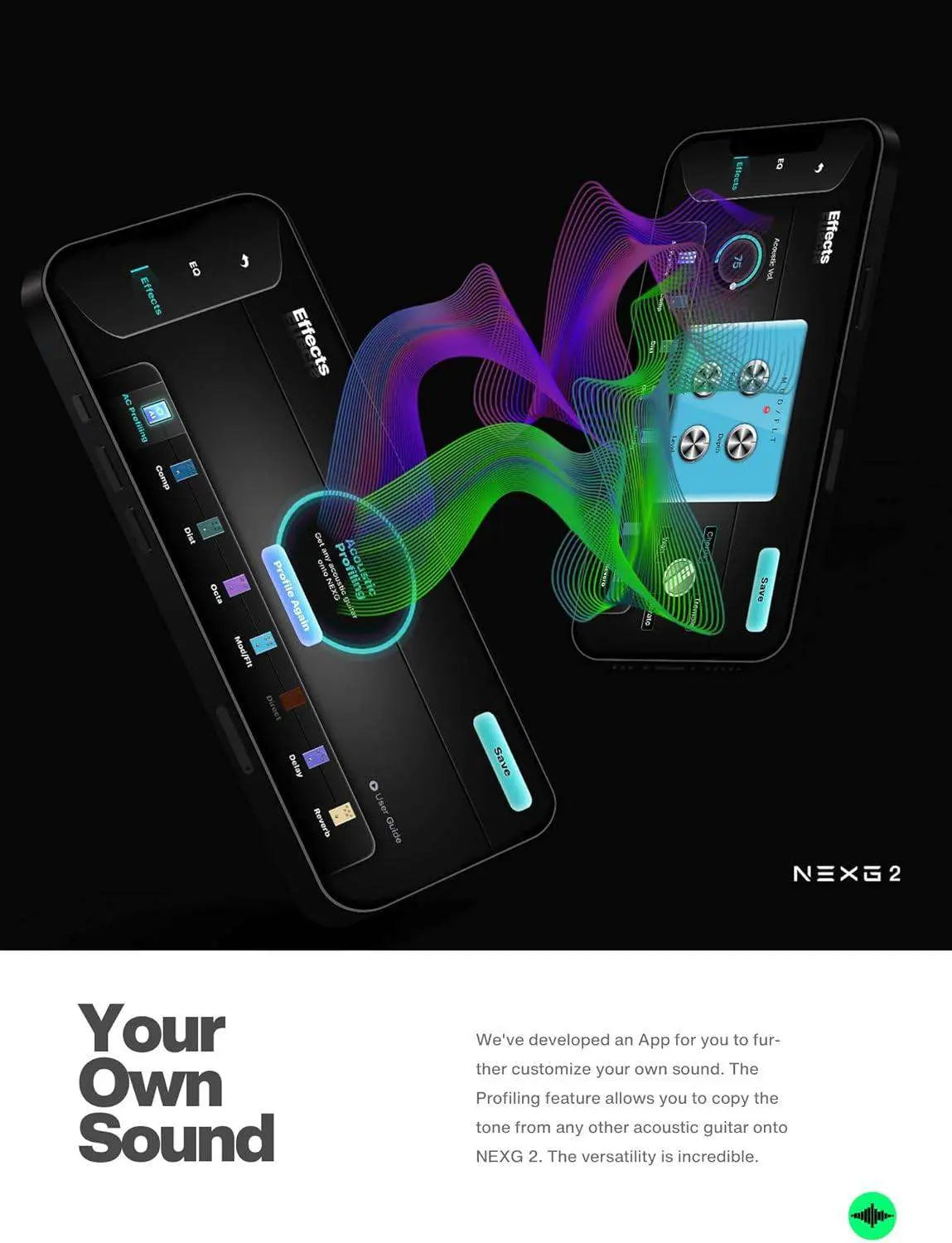 Enya NEXG2 Blue NEXG Blue - AI Audio Guitar with Looper pedal & Mic - Richards Guitars Of Stratford Upon Avon