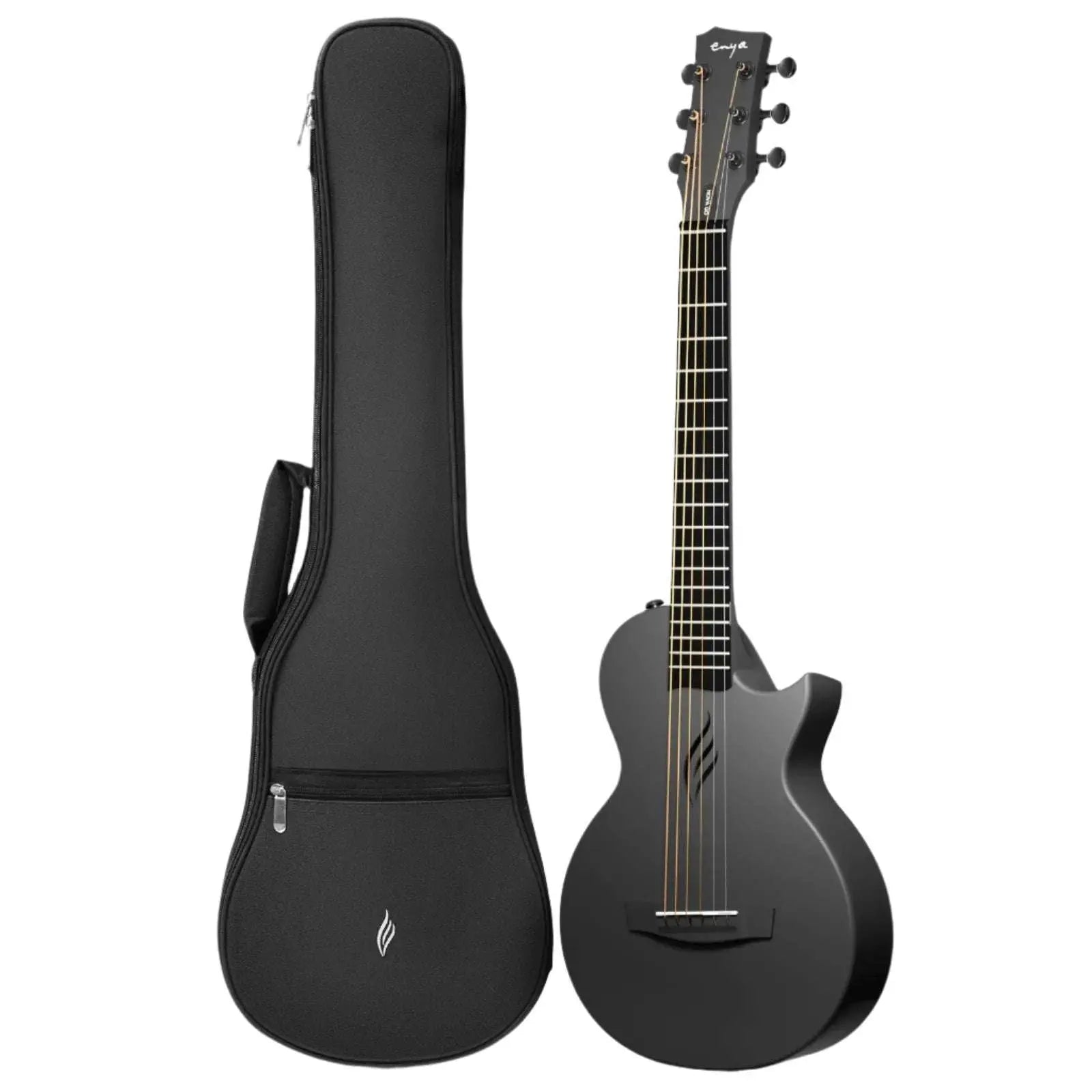 Enya Nova Go Mini Black Carbon fibre Less Than 1/2 Size Acoustic Guitar! - Richards Guitars Of Stratford Upon Avon
