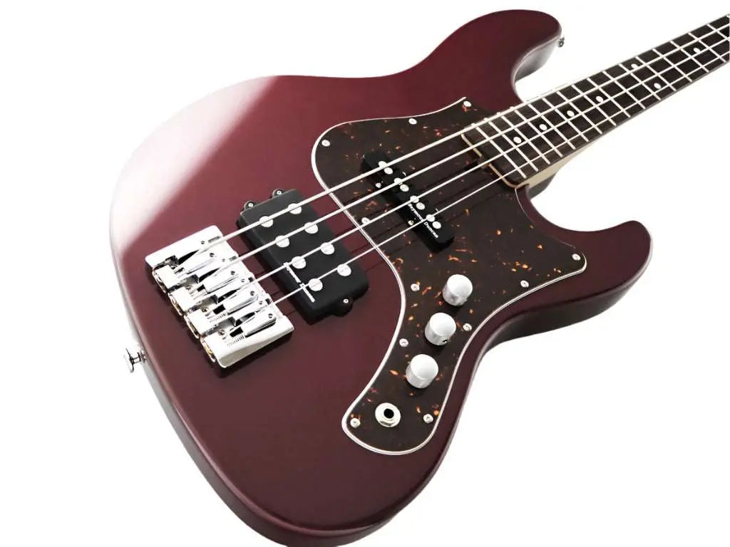 FGN Bass Guitar J Standard Mighty Jazz JMJ2ALR Azuki Metallic (AZM) With Gig Bag - Richards Guitars Of Stratford Upon Avon