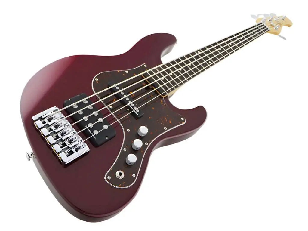 FGN Bass Guitar J Standard Mighty Jazz JMJ52ALR Azuki Metallic (AZM) With Gig Bag - Richards Guitars Of Stratford Upon Avon