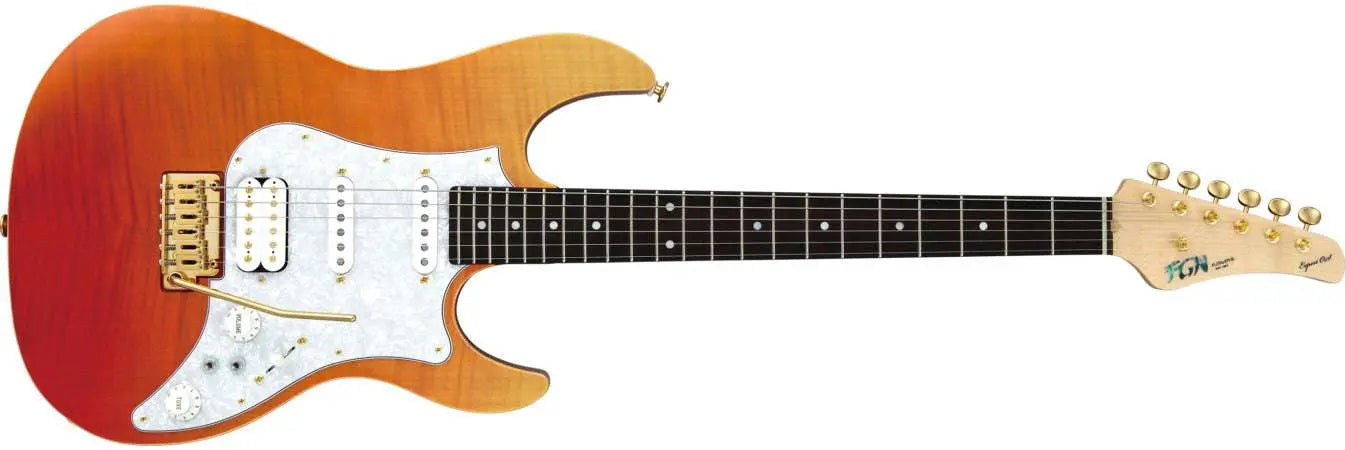 FGN Expert Odyssey EOSFMR, Ripe Kaki Gradation With Hard Case - Richards Guitars Of Stratford Upon Avon