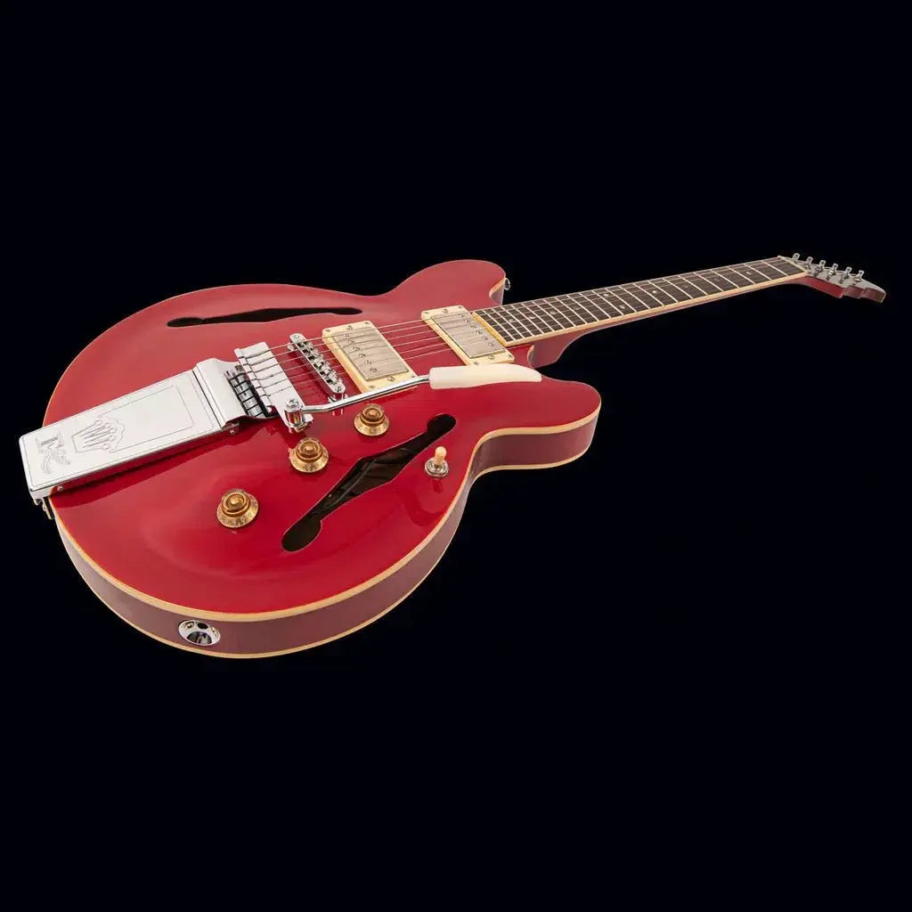 FRET KING ELISE CUSTOM WITH VIBRATO - CHERRY RED (Includes Our £85 Pro Setup Free) - Richards Guitars Of Stratford Upon Avon