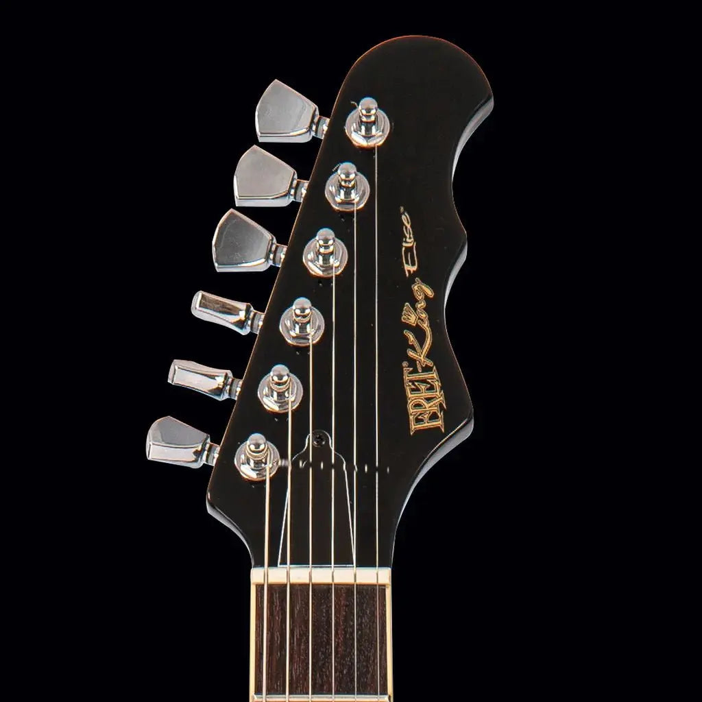 FRET KING ELISE CUSTOM WITH VIBRATO - GLOSS BLACK (Includes Our £85 Pro Setup Free) - Richards Guitars Of Stratford Upon Avon