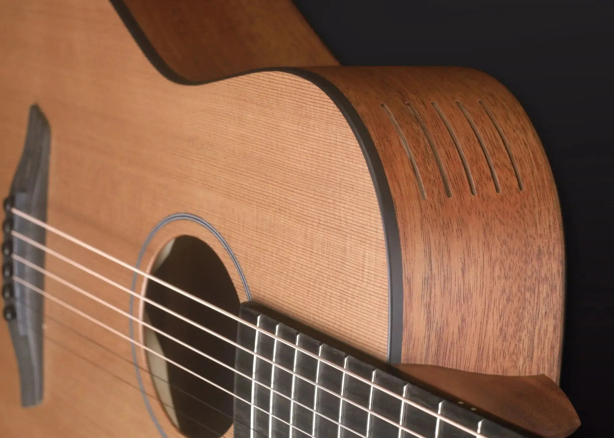 Furch Pioneer CM: Western red cedar top with African mahogany back and sides (Furch Mini / Travel Guitar) (2025 CNR Active Upgrade Model) - Richards Guitars Of Stratford Upon Avon