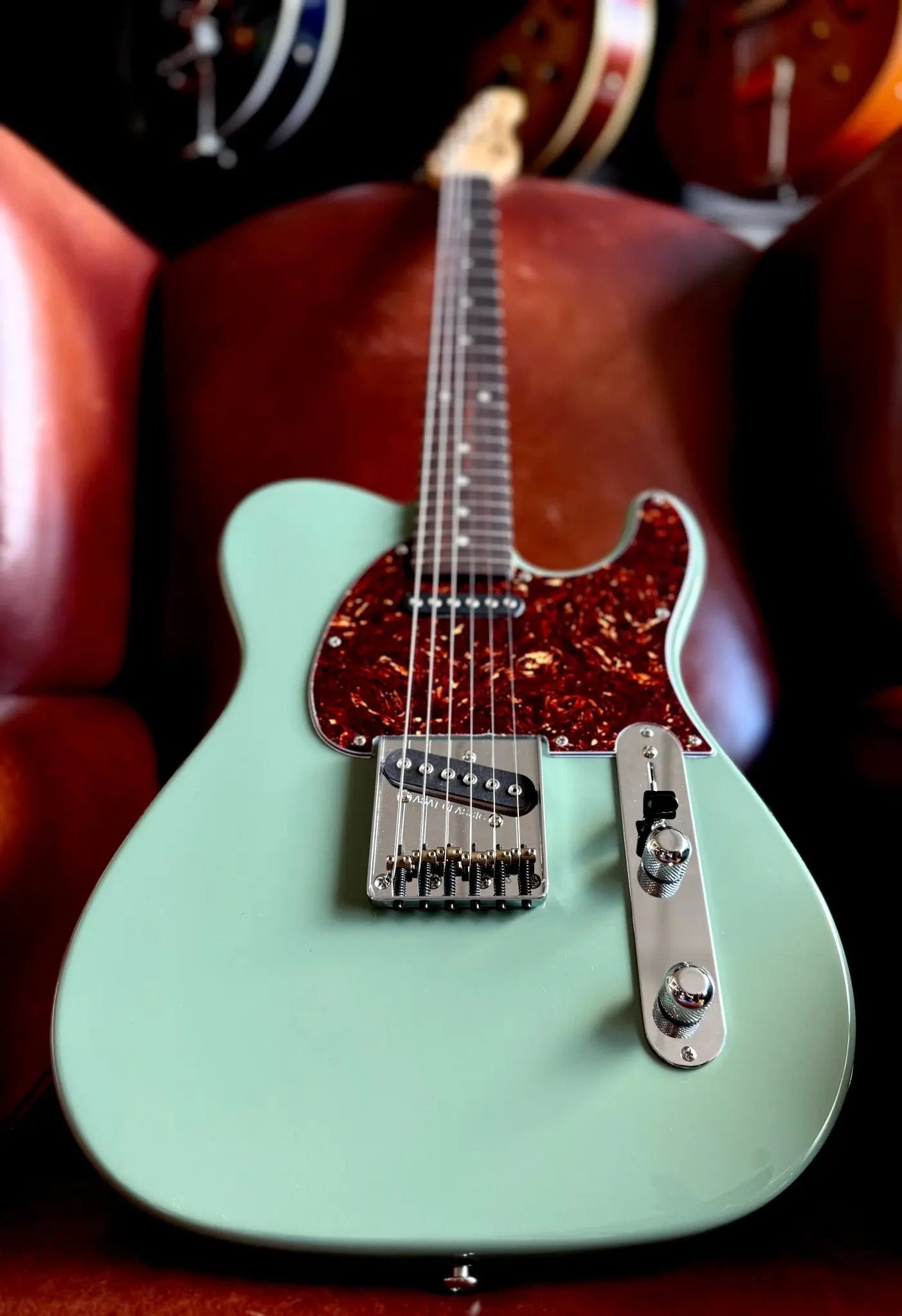 G&L Fullerton Deluxe ASAT Classic Matcha Green over Alder w' Deluxe Gigbag - Richards Guitars Of Stratford Upon Avon