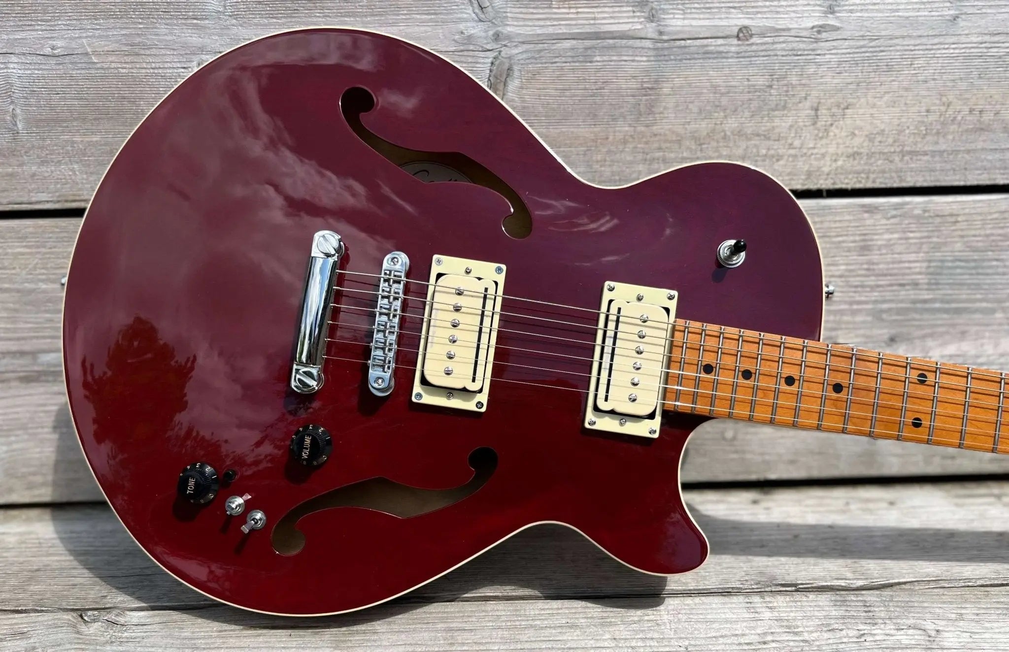 Godin Montreal Premiere Pro Semi - Acoustic Guitar ~ Aztek Red - Richards Guitars Of Stratford Upon Avon