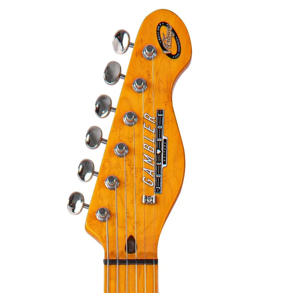Joe Doe 'Gambler' Electric Guitar by Vintage ~ Butterscotch with Case - Richards Guitars Of Stratford Upon Avon