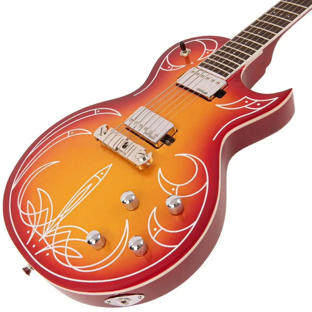 Joe Doe 'Hot Rod' Electric Guitar by Vintage ~ Cali - Sunset Burst with Case - Richards Guitars Of Stratford Upon Avon