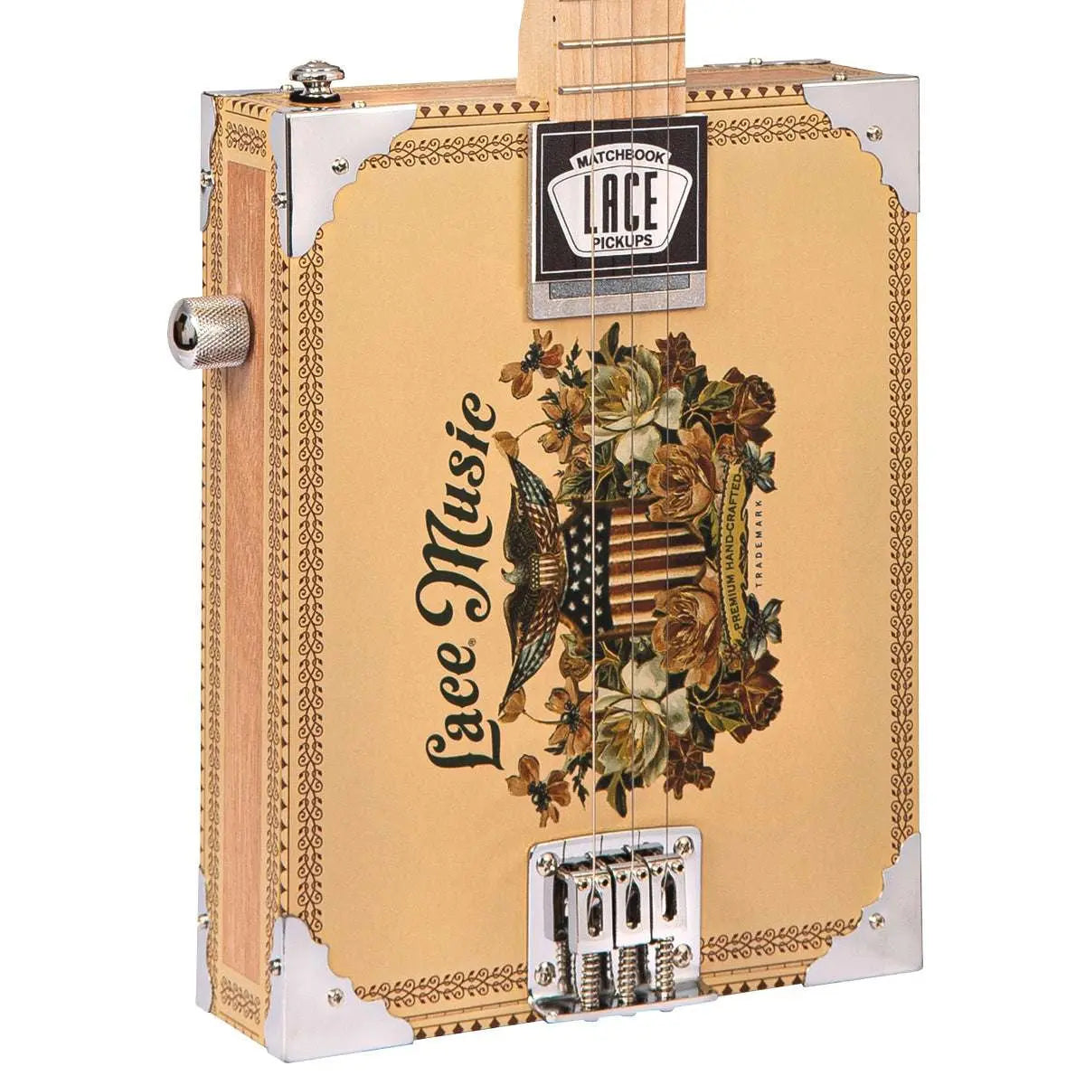 Lace Cigar Box Electric Guitar ~ 3 String ~ Americana - Richards Guitars Of Stratford Upon Avon