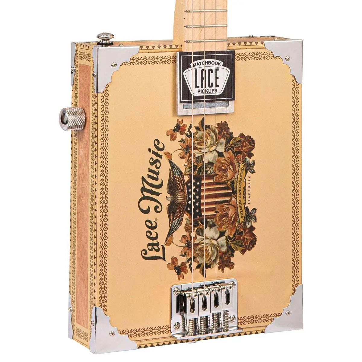 Lace Cigar Box Electric Guitar ~ 4 String ~ Americana - Richards Guitars Of Stratford Upon Avon
