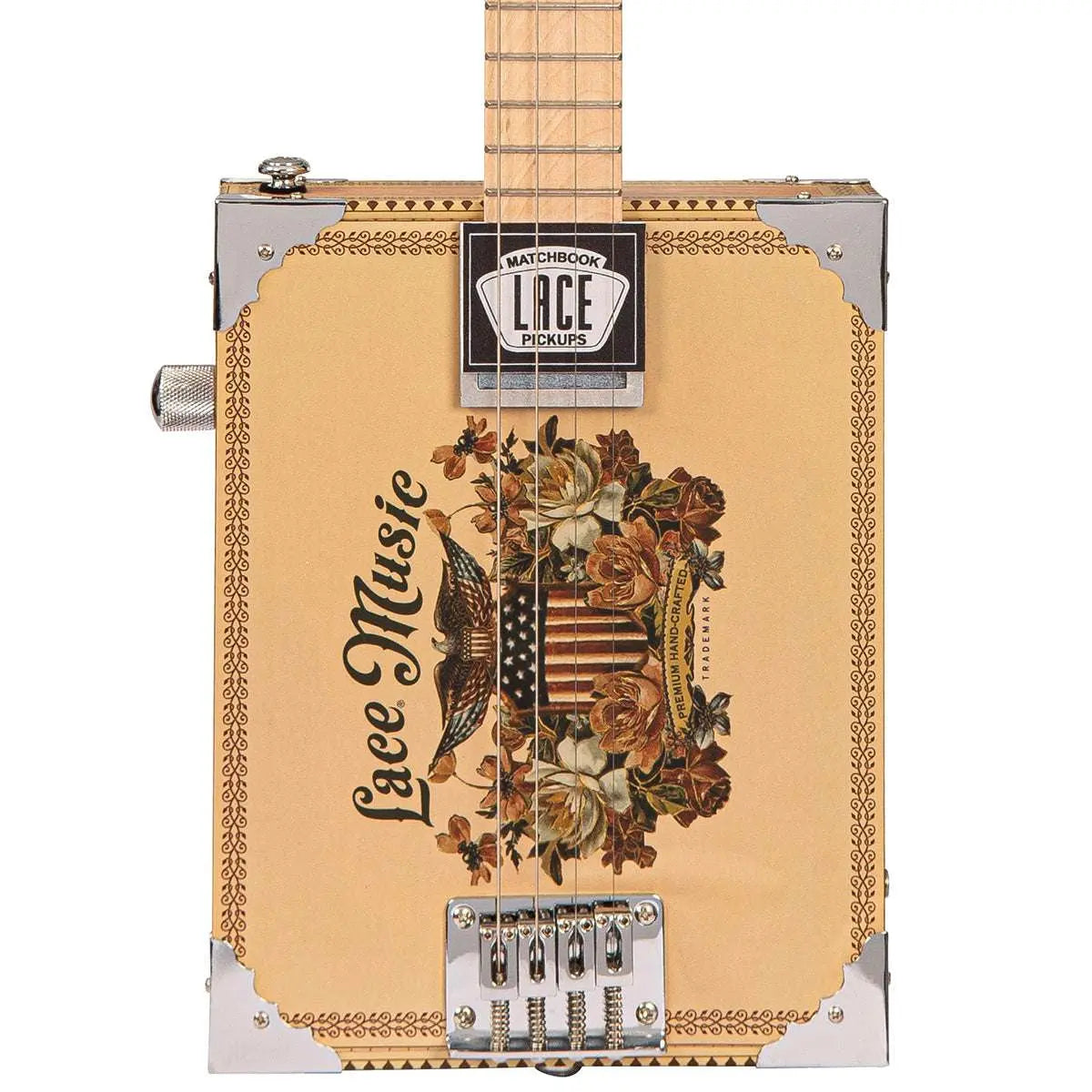 Lace Cigar Box Electric Guitar ~ 4 String ~ Americana - Richards Guitars Of Stratford Upon Avon