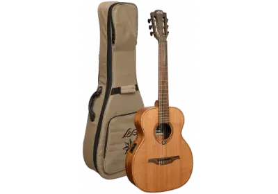 Lag Escapade TRAVEL - N - RCE Nylon Red Cedar Electro - Richards Guitars Of Stratford Upon Avon