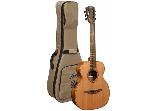 Lag Escapade TRAVEL - N - RCE Nylon Red Cedar Electro - Richards Guitars Of Stratford Upon Avon