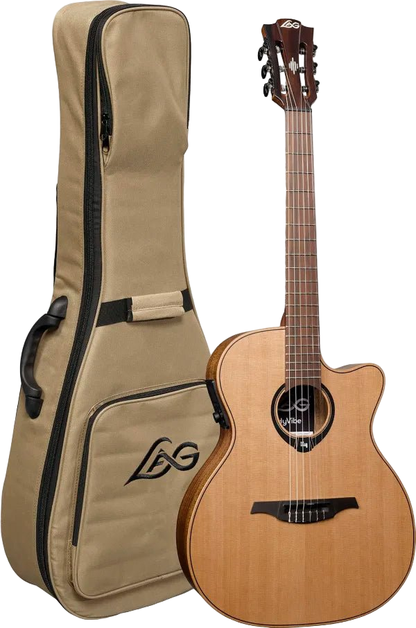 LAG HyVibe 10 H2 - Nylon Auditorium Cutaway Electro - Richards Guitars Of Stratford Upon Avon