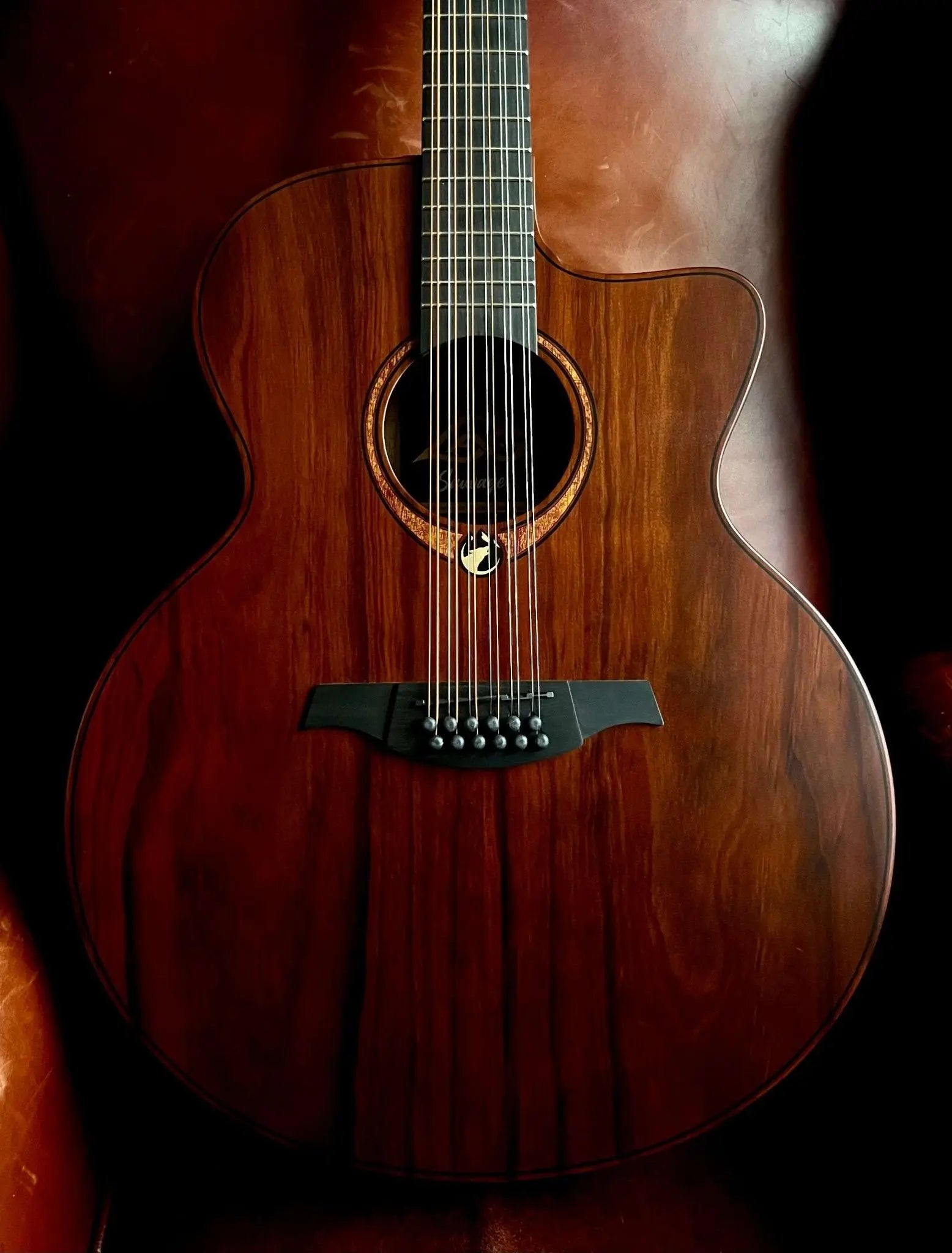 LAG Sauvage Jumbo 12 Strings Cutaway Acoustic - Electric - Richards Guitars Of Stratford Upon Avon