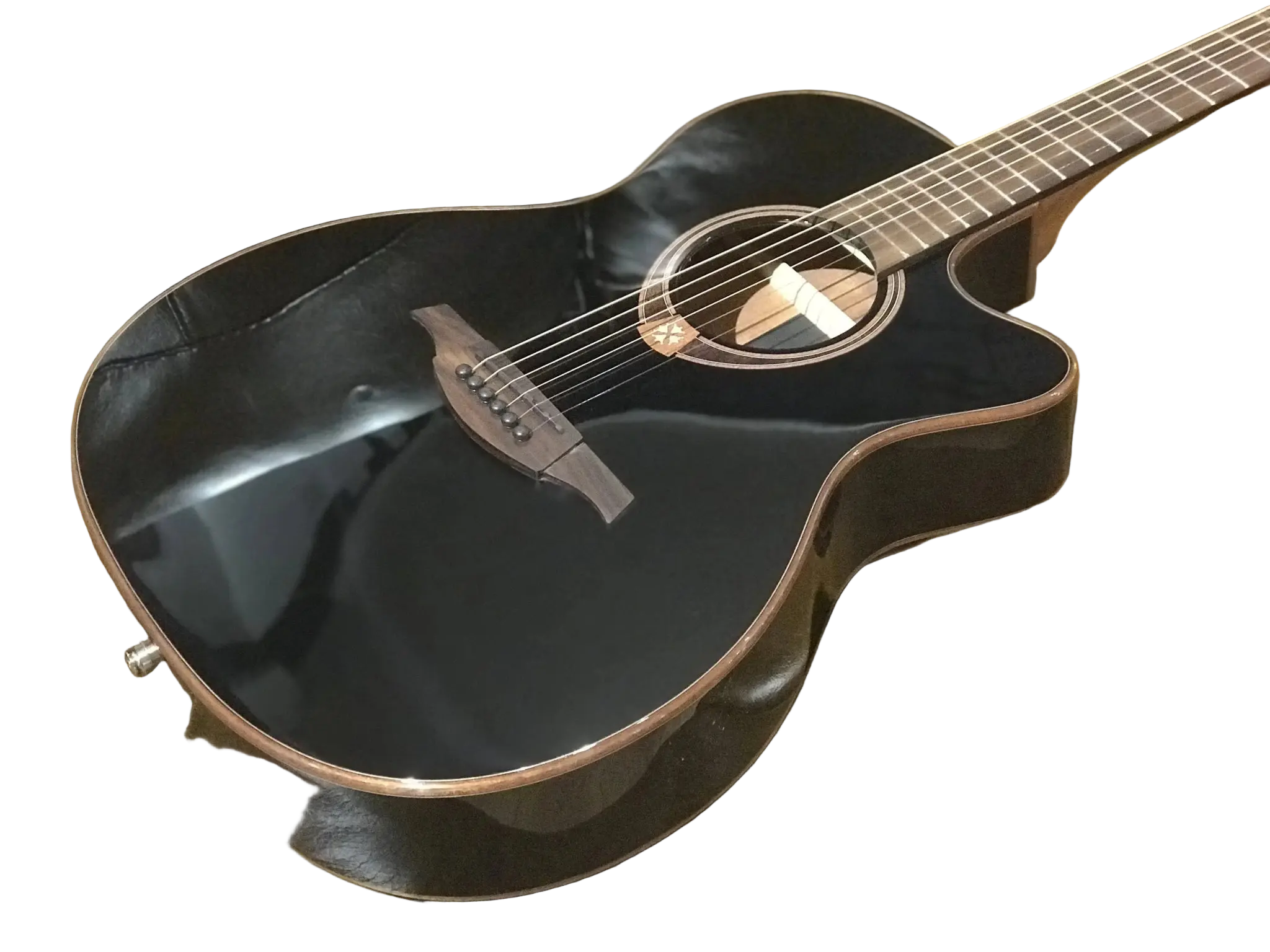 LAG TRAMONTANE 118 T118ASCE - BLK AUDITORIUM SLIM CUTAWAY ELECTRO BLACK - Richards Guitars Of Stratford Upon Avon