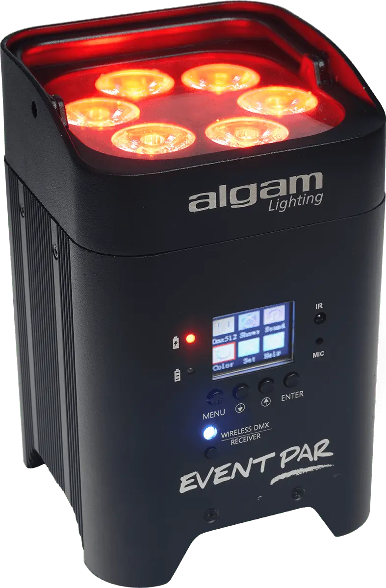 LED BATTERY PAR LIGHT 6pcs*12W 6 in 1 with wireless DMX IR remote control - Richards Guitars Of Stratford Upon Avon