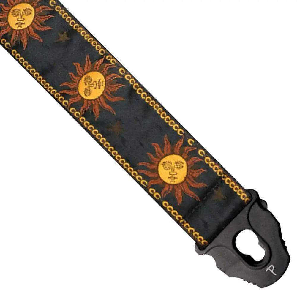 Perris Jacquard Strap ~ Black Sun - Richards Guitars Of Stratford Upon Avon