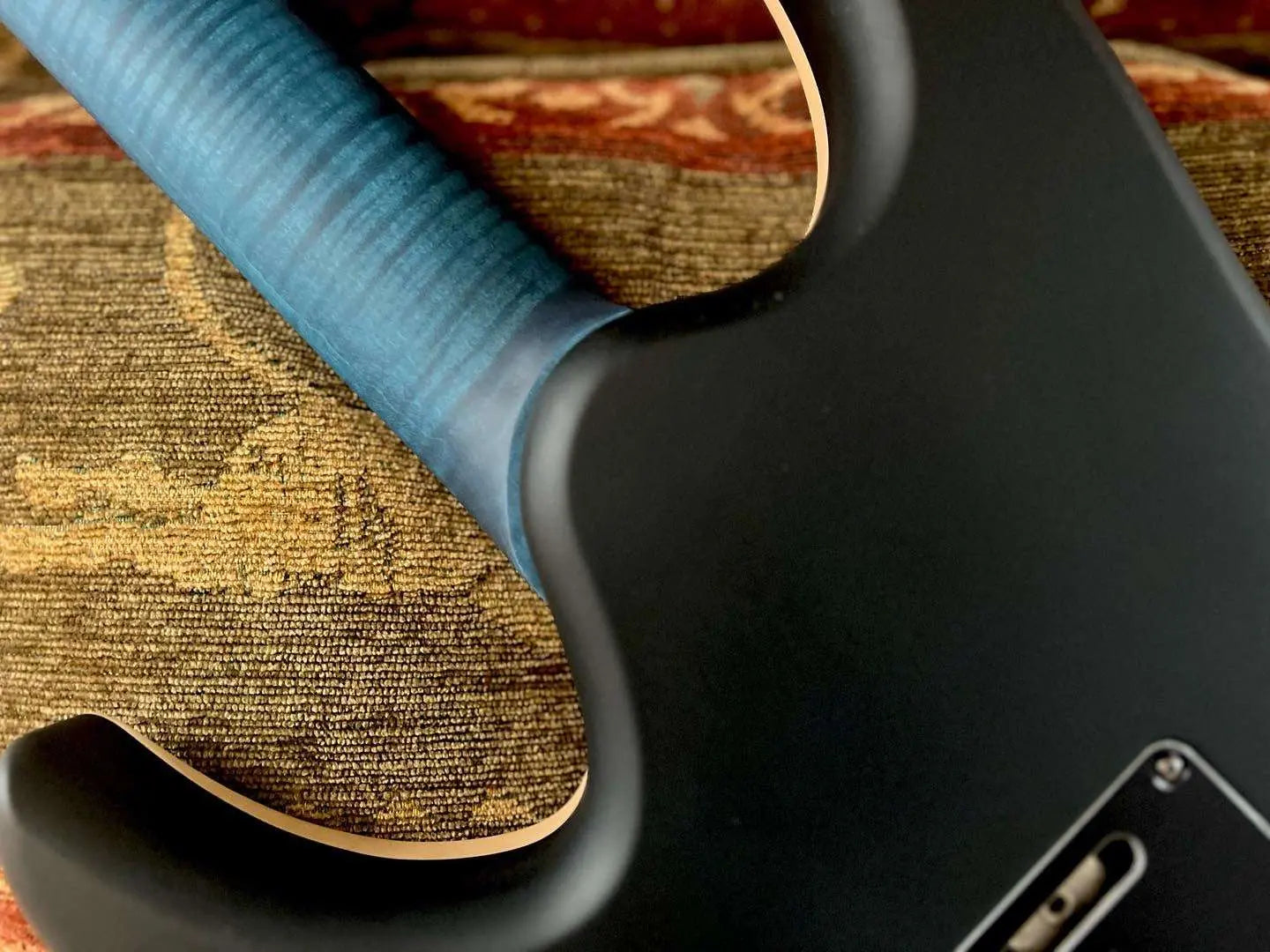 Valenti Nebula Carved Semi Hollow P90 Dark Blue - Richards Guitars Of Stratford Upon Avon