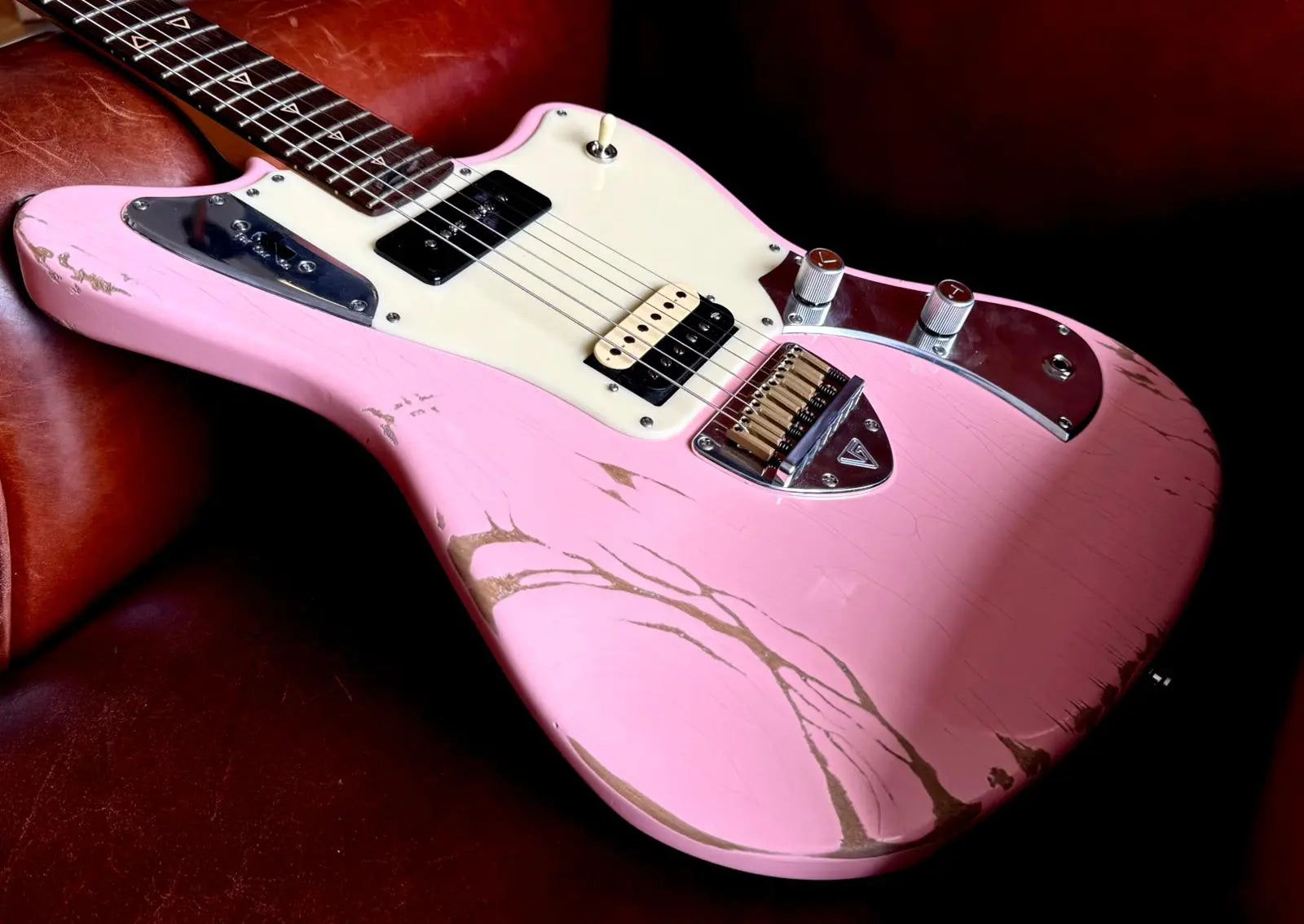 Valiant Jupiter Distressed Mola Pink - Richards Guitars Of Stratford Upon Avon