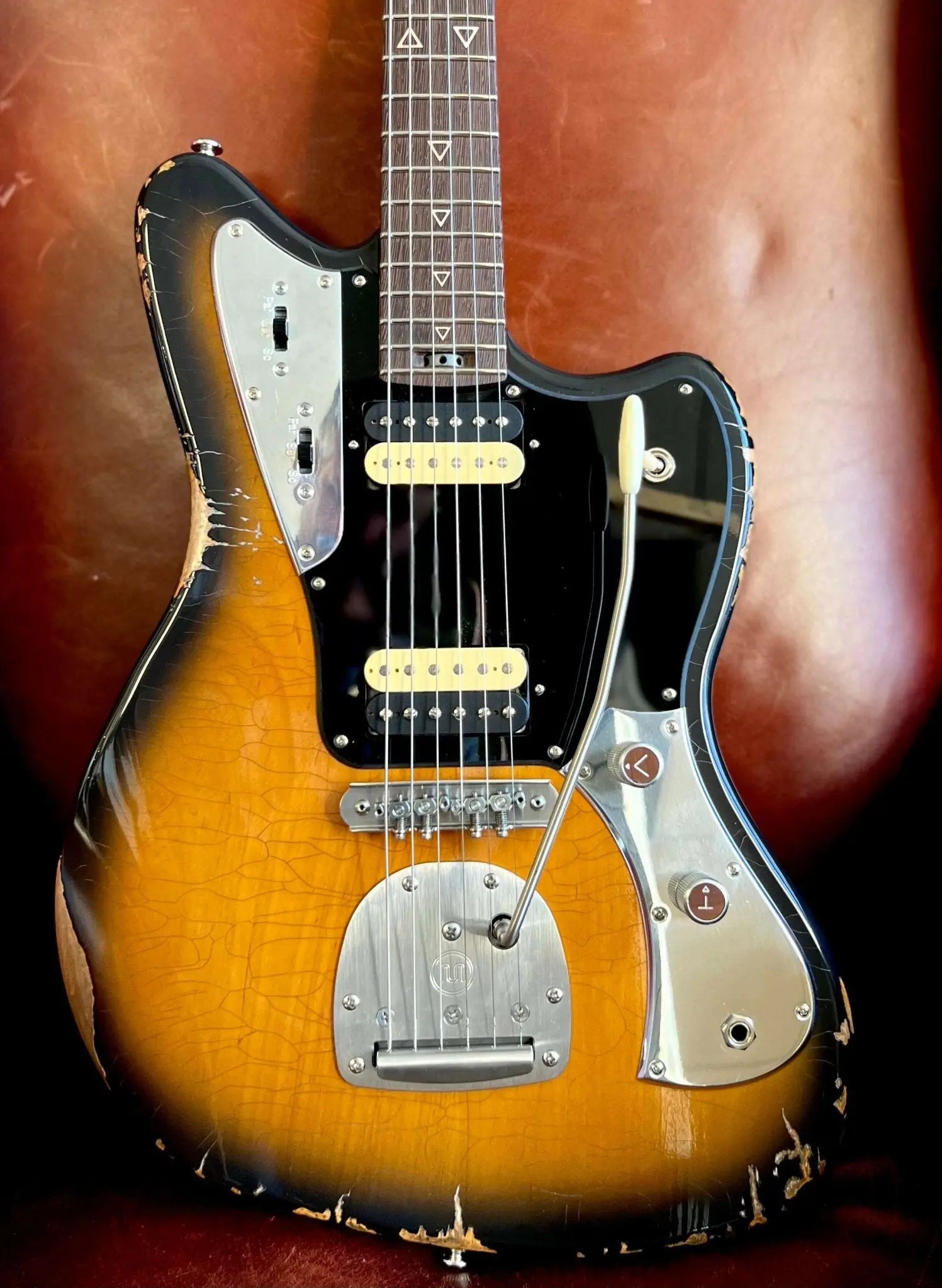 Valiant Jupiter Sunburst Distressed Mastery - With Stainless Steel Frets Upgrade - Ultimate Luxury Hand Crafted Electic Guitar - Richards Guitars Of Stratford Upon Avon